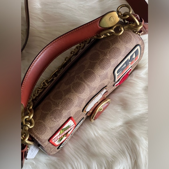 💰SOLD - C6837 - Coach Beat Shoulder Bag in Signature Canvas with Patches - Picture 9 of 15